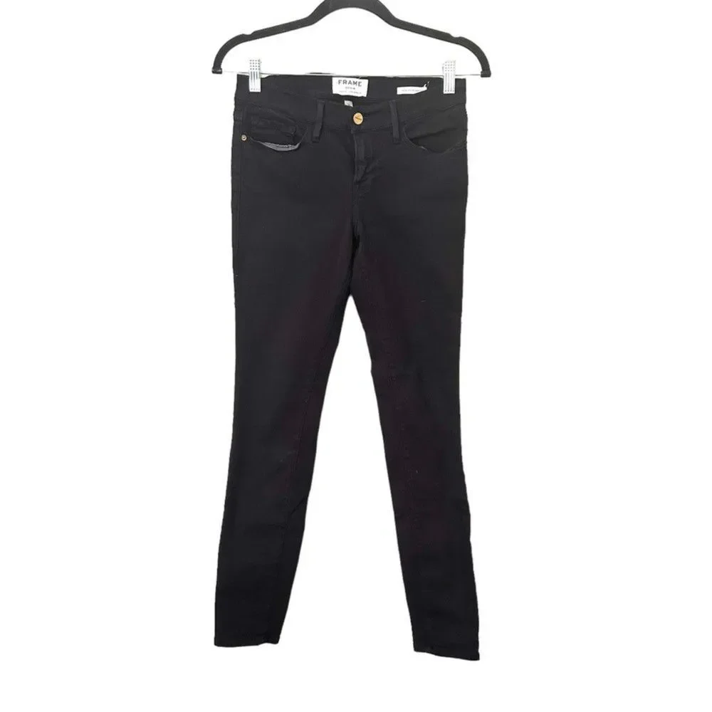 FRAME Le Skinny de Jeanne Denim in Black Sz‎ 26 - Picture 2 of 5
